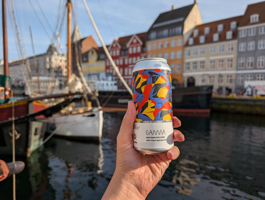 Drinking a Danish craft beer at Nyhavn in Copenhagen, Denmark